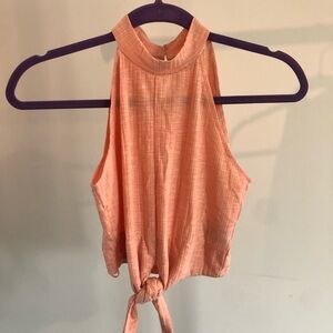 Jack by BB Dakota Peach Halter Crop Top
